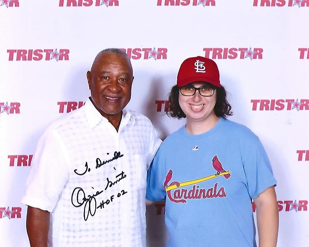 L-R: Ozzie Smith (Class of 2002) and Danielle Solzman.