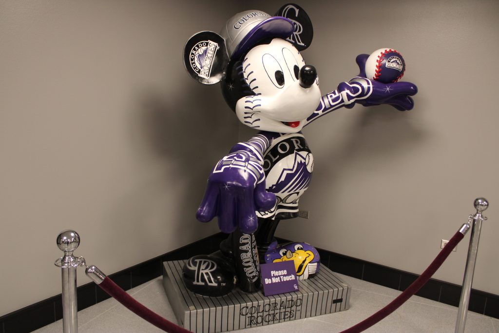 A Mickey Mouse statue produced for the 2010 All-Star Game at Angel Stadium in Anaheim, Calif.