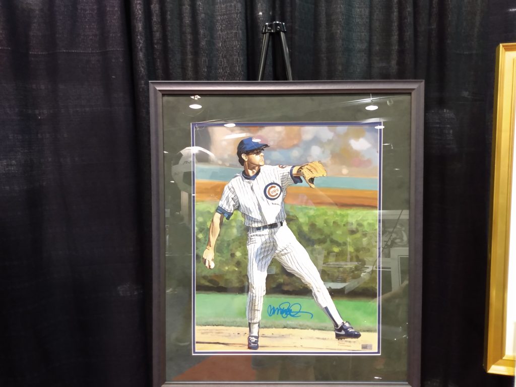A watercolor painting of Ryne Sandberg by James Fiorentino.