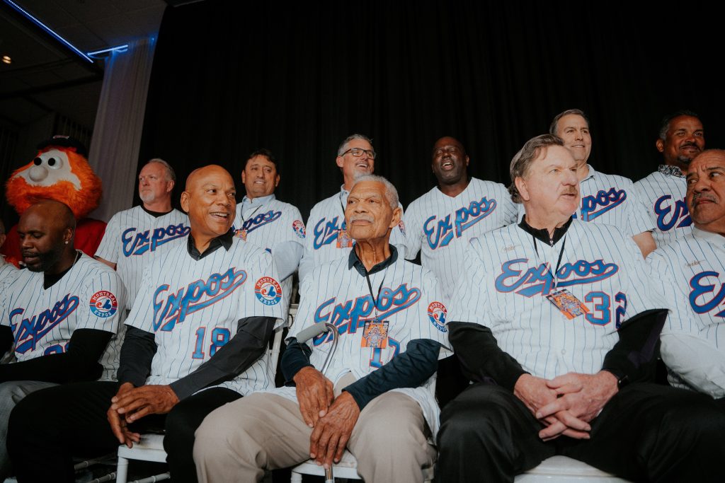 A Montreal Expos reunion in Qui a tué les Expos de Montréal? (Who Killed the Montreal Expos?).
